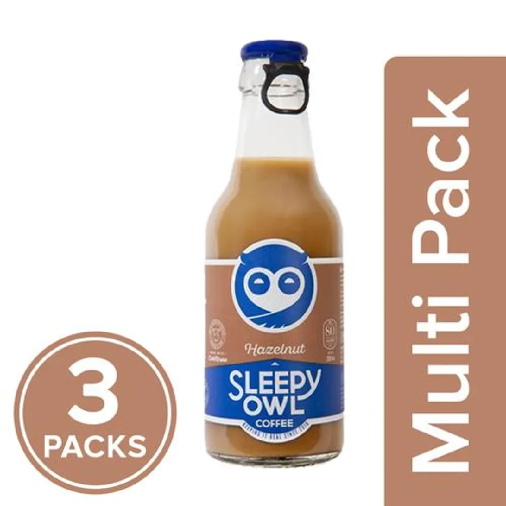 Sleepy Owl Hazelnut Iced Coffee - Made With Cold Brew, 3x200 ml-1.webp
